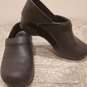Dansko Professional Black Leather Clogs